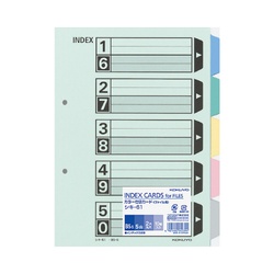 カラー仕切カード　Ｂ５縦　５山　１０組