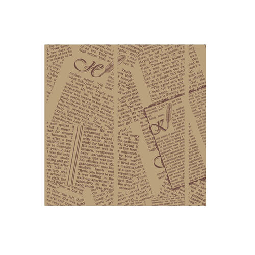 HEIKO ワックスペーパー フェザーイニシャル 茶 150×150mm 100枚入