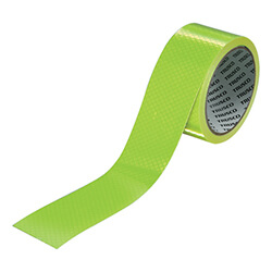 【廃番商品】反射テープ50mm×5m　黄　【ＴＲＵＳＣＯ 高輝度プリズム反射テープ ５０ｍｍｘ５ｍ 蛍光レモンイエロー】