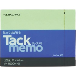 タックメモ　ノートタイプ　７５×１００　緑