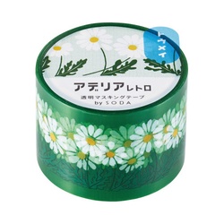 ソーダ　透明マステ（ノバナ）　３０ｍｍ幅Ｘ３