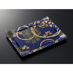 中央化学 寿司容器 HS 波ね皿 27-21 松月青-BK 本体