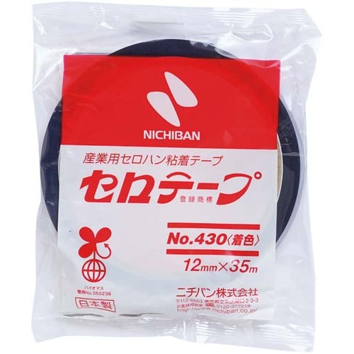 着色セロテープ　青　１２ｍｍ×３５ｍ　１０巻