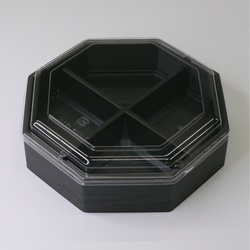 折箱 HW-八角68C(50) 黒焼杉黒 OPS高蓋セット アクタ