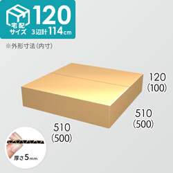 【宅配120サイズ】ダンボール箱(500×500×100) 5mm A/F K5×K5