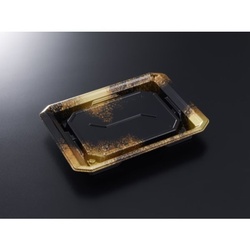 中央化学 寿司容器 HS澄板18-14 金彩BK-BK 本体