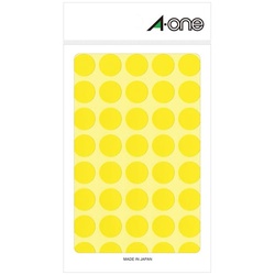 カラーラベル　丸型　１５ｍｍ径　黄