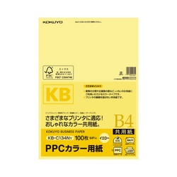 ＰＰＣカラー用紙　共用紙　Ｂ４　１００枚　黄