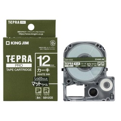 テプラＰＲＯテ−プ　マットカ−キ　白文字　１２ｍｍ