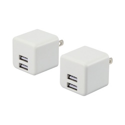 充電器　ＵＳＢ　コンセント　２個セット　ホワイト