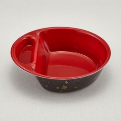 弁当容器 SB-18(本体)耐熱黒まきえ内赤 青葉紙業