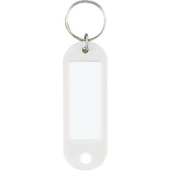 キーホルダー型名札　片面表示用　白　１０個入