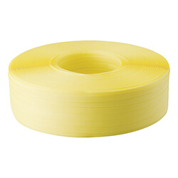 PPバンド19mm×1000m　黄　【ＴＲＵＳＣＯ 封かん機用ＰＰバンド１９ｍｍ×１０００ｍ巻 黄】