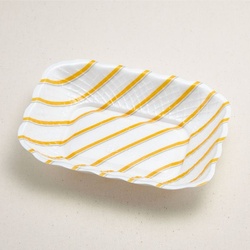 弁当容器 ふかざら(小)ストライプ 青葉紙業