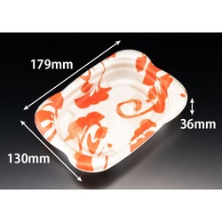 リスパック 軽食容器 ホット なごやか 18-13B 本体 彩色赤