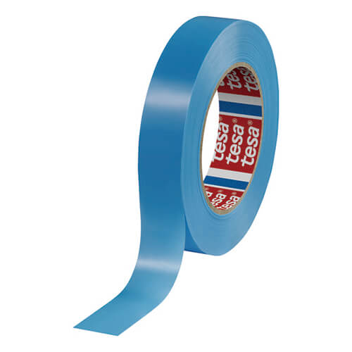 【廃番商品】結束テープ25mm×66m　青　【ｔｅｓａ 仮固定用ＰＰストラッピングテープ テサ６４２８４ ２５ｘ６６】