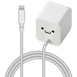 ライトニングＡＣ充電器　高耐久ケーブル一体　顔