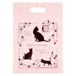 ポリ手提げ エレガントキャットPEバッグ-3(100枚) ヘッズ