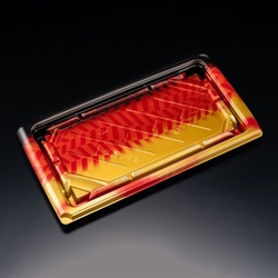 リスパック 寿司容器 バイオ板長 2-5B きえん赤 本体