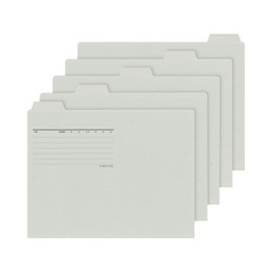 １／５カットフォルダーカラー　Ａ４　灰　５枚