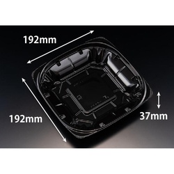 リスパック サラダ容器 バイオ ハクリア 19-37B 黒 本体