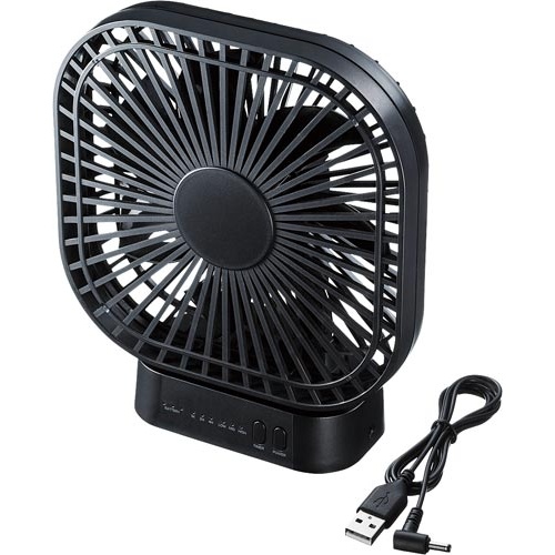 充電機能付きＵＳＢ扇風機（ブラック）