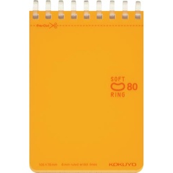 ソフトリングメモドット入Ｂ罫Ａ７　８０枚　橙１０冊