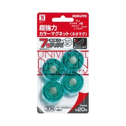 超強力カラーマグネット３０φ透明緑４個入Ｘ５
