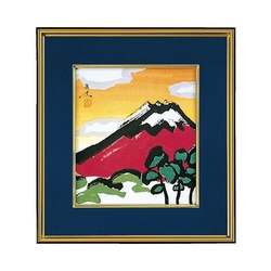 色紙額縁　色紙　植毛タイプ　黒金　青