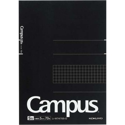 キャンパスノートパッドＡ５方眼罫カットオフ７０枚黒