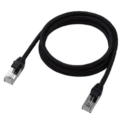 ＬＡＮケーブル　ＣＡＴ７　１ｍ　メッシュ　ブラック