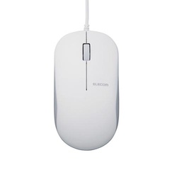 高耐久　ＢｌｕｅＬＥＤ有線マウス３ボタン　白