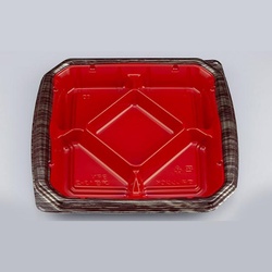 【廃番商品】シーピー化成 弁当容器 BFN味音(みおん)13-2 銀木赤 本体