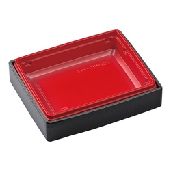 弁当容器 WUS-413 本体 黒地黒千筋赤 エフピコ