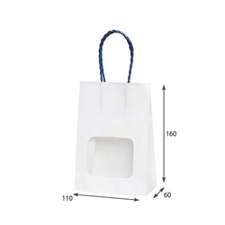 紙手提袋 ウィンドウミニバッグ 白無地 紺 パックタケヤマ