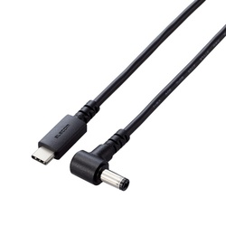 ノートパソコン充電ケーブル　２ｍ　ＤＣ丸型　黒