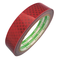 【廃番商品】日東エルマテ 高輝度プリズム反射テープ 20mm×5ｍ レッド HTP20R