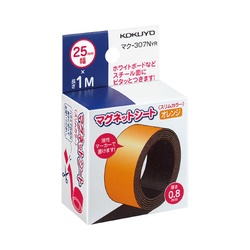 マグネットシートスリムカラー２５ｍｍオレンジＸ５