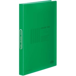 クリヤーブックカラータグ　Ａ４縦４０Ｐ　緑２０冊