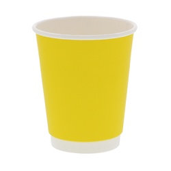紙コップ 二重断熱カップ イエロー 12オンス(400ml) 口径90mm 25個/袋