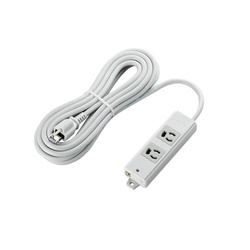 抜け止めＯＡタップ　３Ｐ　２個口　５ｍ　グレー