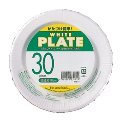 紙皿 WBホワイトプレート 18cm 30枚入 アートナップ
