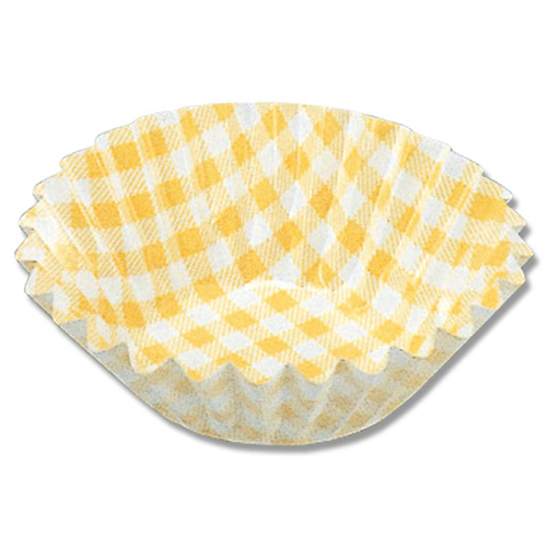 【廃番商品】UACJ製箔 おかずケース 8号深口 黄色チェック 1本(250枚入)