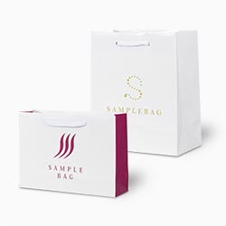 オリジナル印刷紙袋(1色印刷・コート紙・グロスPP・幅120×マチ110×高さ360mm・アクリル丸紐(白)・短納期)