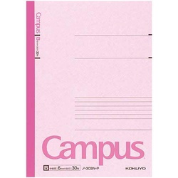 カラーキャンパス　セミＢ５　Ｂ罫３０枚　桃×６０冊