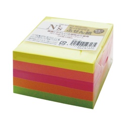 Ｎ’ｓふせん　蛍光５色　７５×７５　５冊入