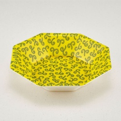 弁当容器 八角皿 大(本体)耐熱黄からくさ 青葉紙業