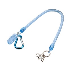 キーチェーン芯入りコイル　クリップ付き　ブルー