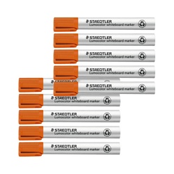 ホワイトボードマーカールモカラー丸芯オレンジ×１０