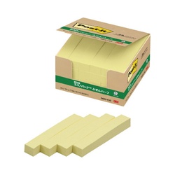 ポストイット　再生紙ふせん７５×１２．５　黄２４冊